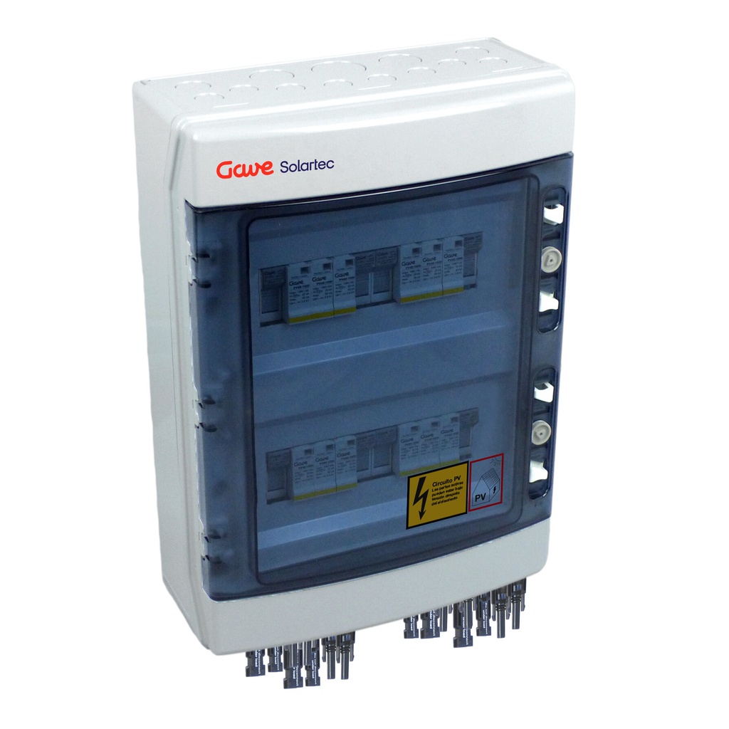 CAJA MODULAR CONEXIÓN MC4 4MPPT - 1STR.FUS 15A - SIN SECCIONADOR + PROTECTOR SOBRETENSION II