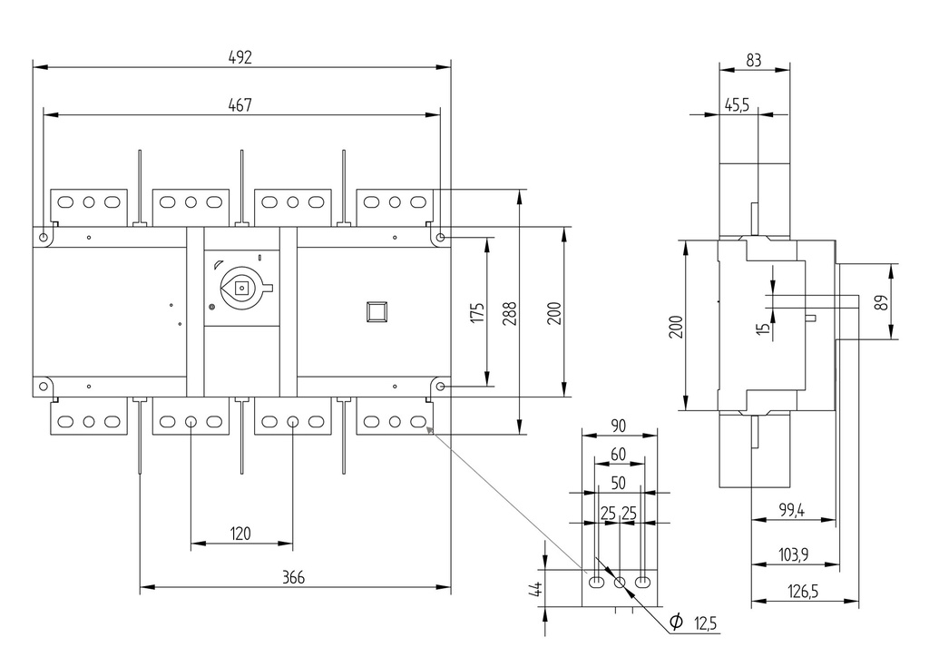 INTERRUPTOR SECCIONADOR 4P x 1800A