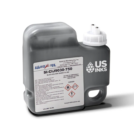 [1205058] Tinta negra CIJ 9030-750, a base de MEK, ultra premium para codificación de barras y productos con condensación o recubrimientos aceitosos